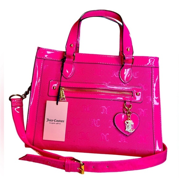 Juicy Couture Los Angeles NWT Juicy Pink Signature Satchel Crossbody Bag (P057) - Picture 2 of 11